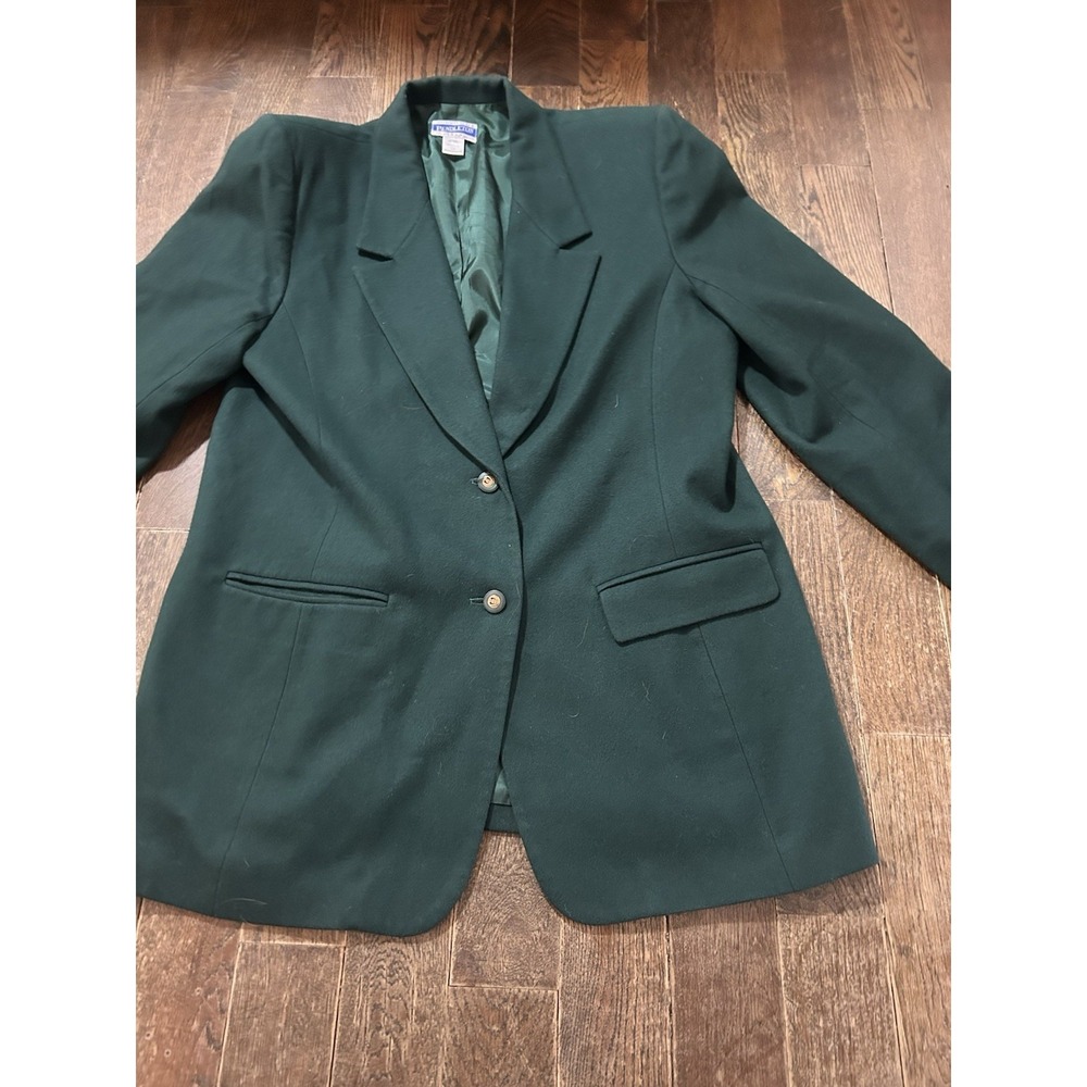 Vintage Pendleton Green Virgin Wool Blazer Women's‎ Size 13 Woolmark